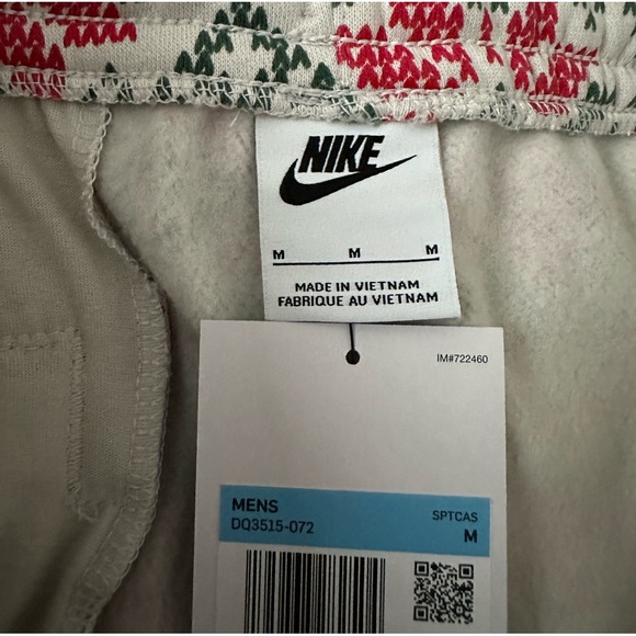 Nike Sportswear Club Fleece Jogger Pants Beige Red - Picture 6 of 7